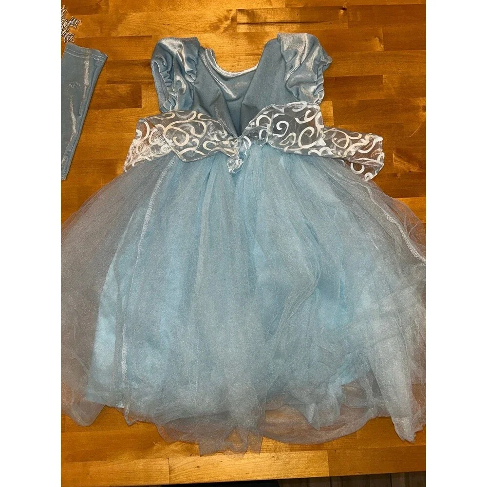 Girls Frozen Inspired Dress Up Costume Dress With Accessories For 3-4 Year Old